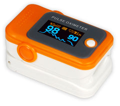 Finger Pulse Oximeter and Heart Rate Monitor with Alarm, Lanyard and Organic LED (OLED) Display